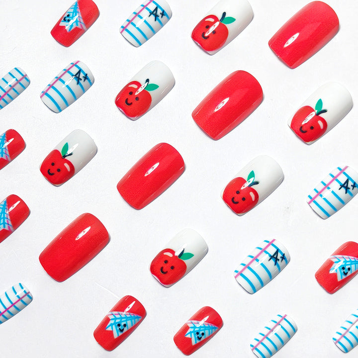 Creative art nails with cheerful school motif Kalsten