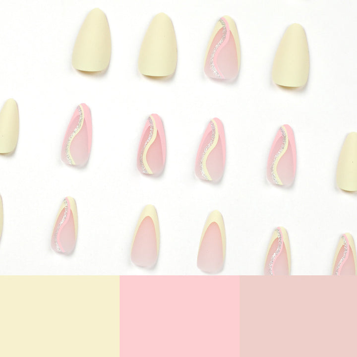 Stylish artificial nails with elegant wave pattern and matte finish Kalsten