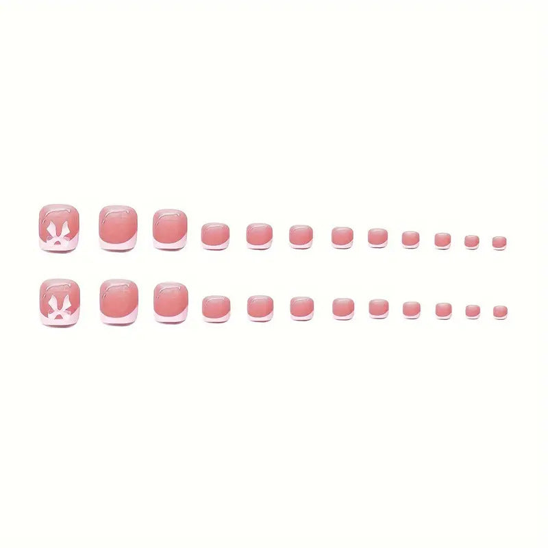 Decorative Bow-Embellished Press-On Nail Art Kalsten