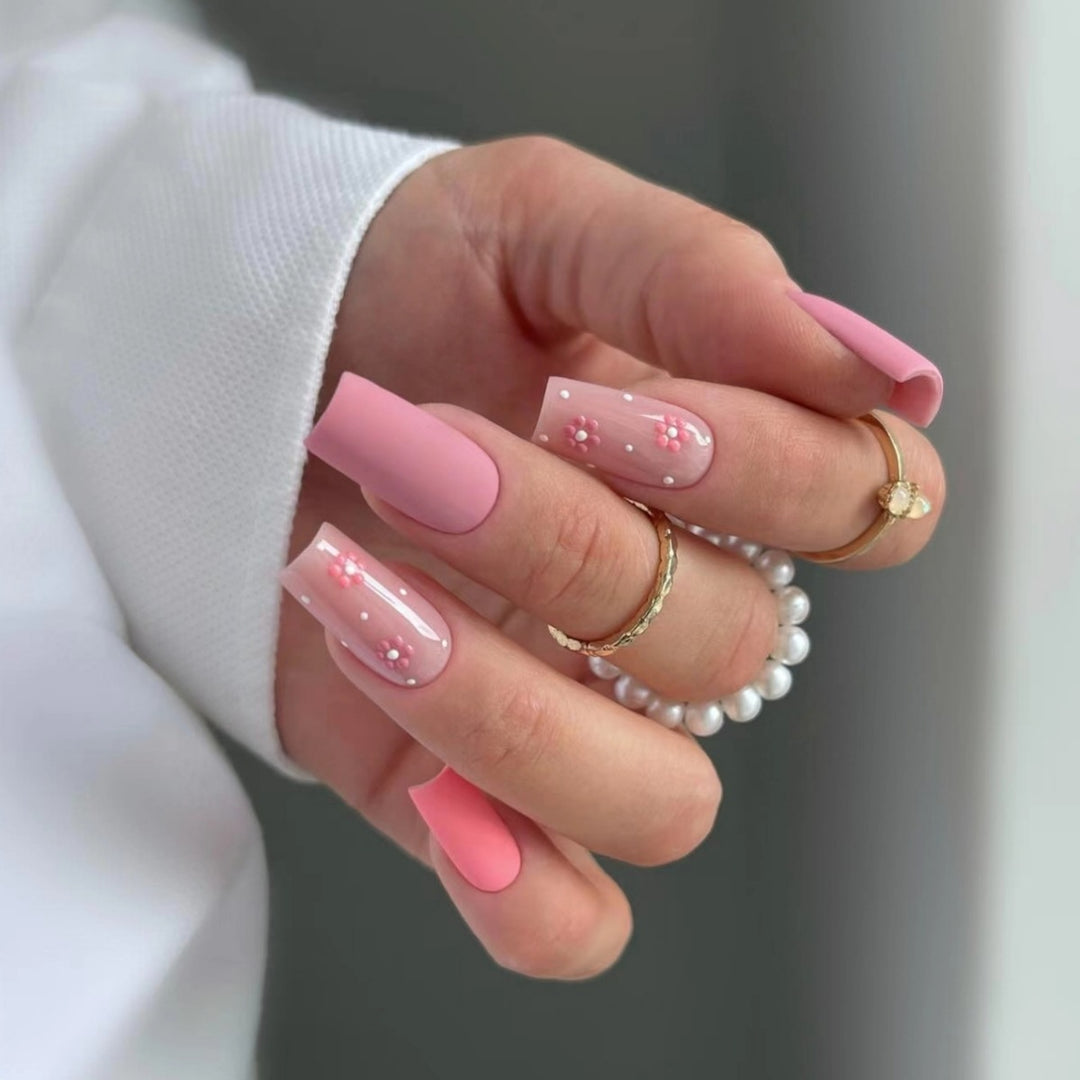 Elegant Floral Acrylic Nail Enhancements Kalsten 1789915616