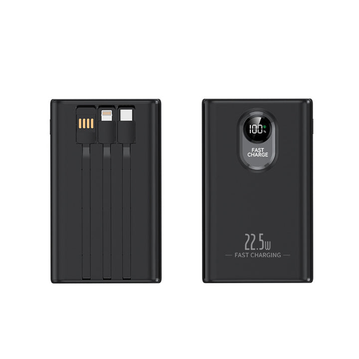 Compact power bank with integrated fast charging adapter and digital power display Kalsten
