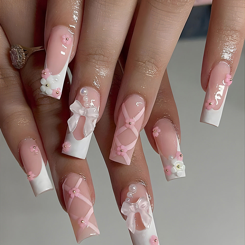 Decorative Floral and Bow Nail Extensions Kalsten