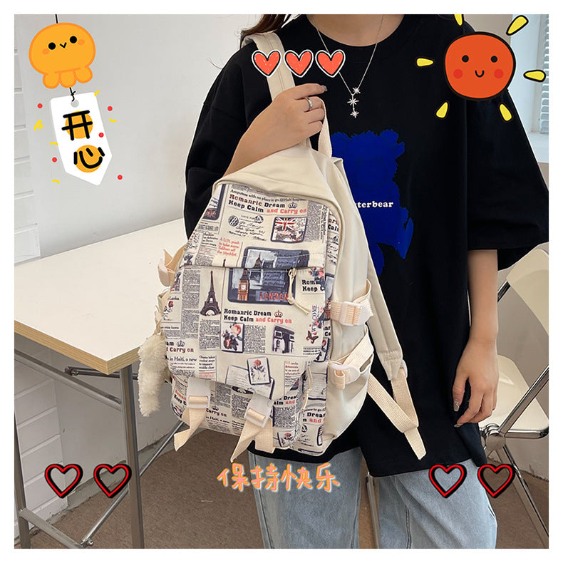 Cute Illustrated Graphic Backpack