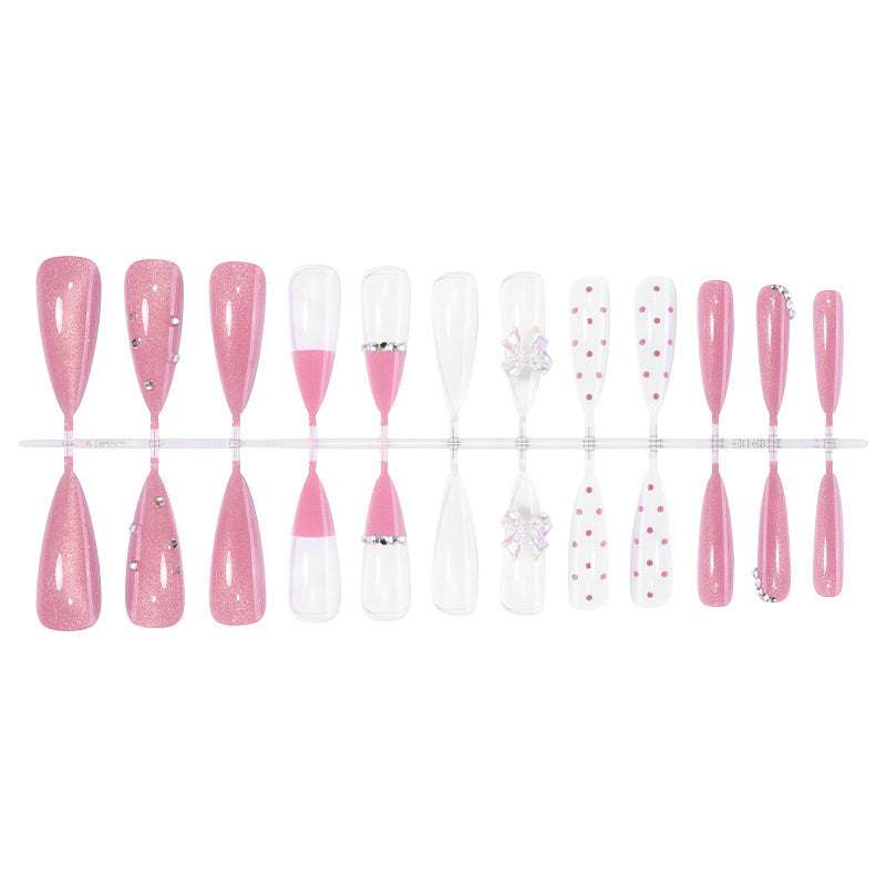 Acrylic nail set with elegant flower and glitter details Kalsten
