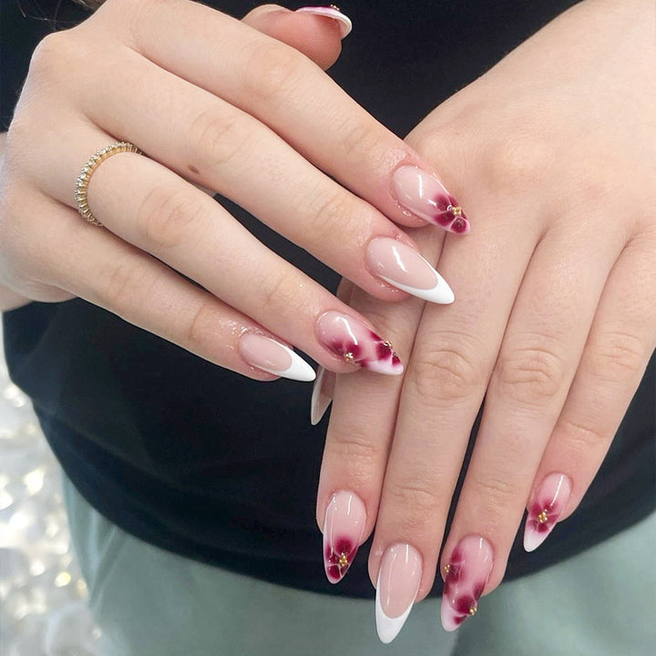 Elegant Floral Press-On Nail Tips Kalsten