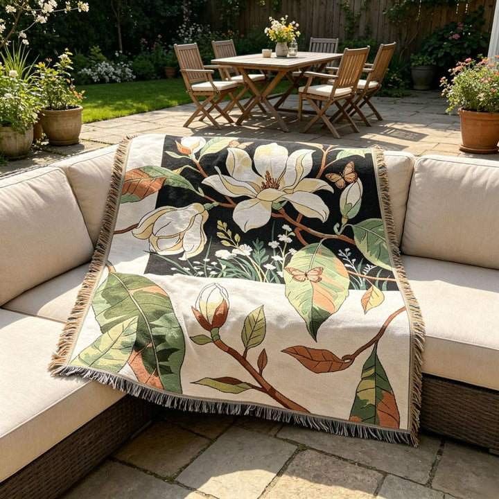 Artistic Floral Outdoor Tapestry