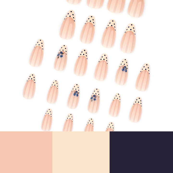 Artful Nail Extensions with Delicate Flower and Dot Design Kalsten