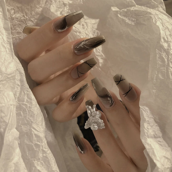 Decorative Floral Press-On Nail Art Set Kalsten