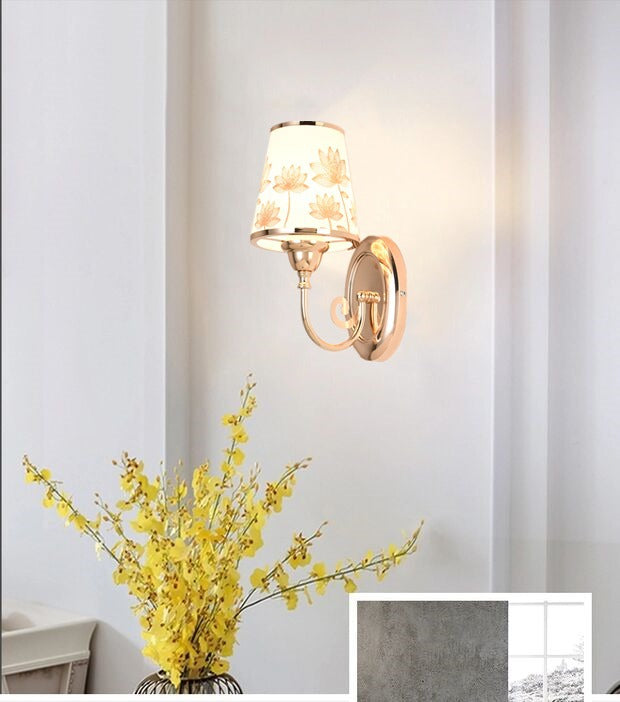 Decorative Wall Sconce with Floral Shade