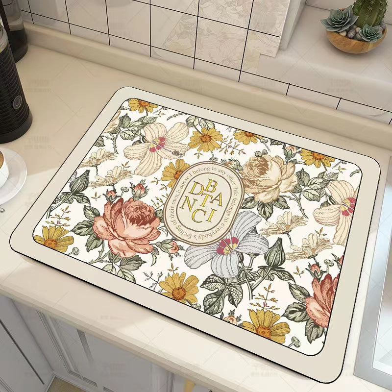 Floral Decorative Kitchen Mat Kalsten
