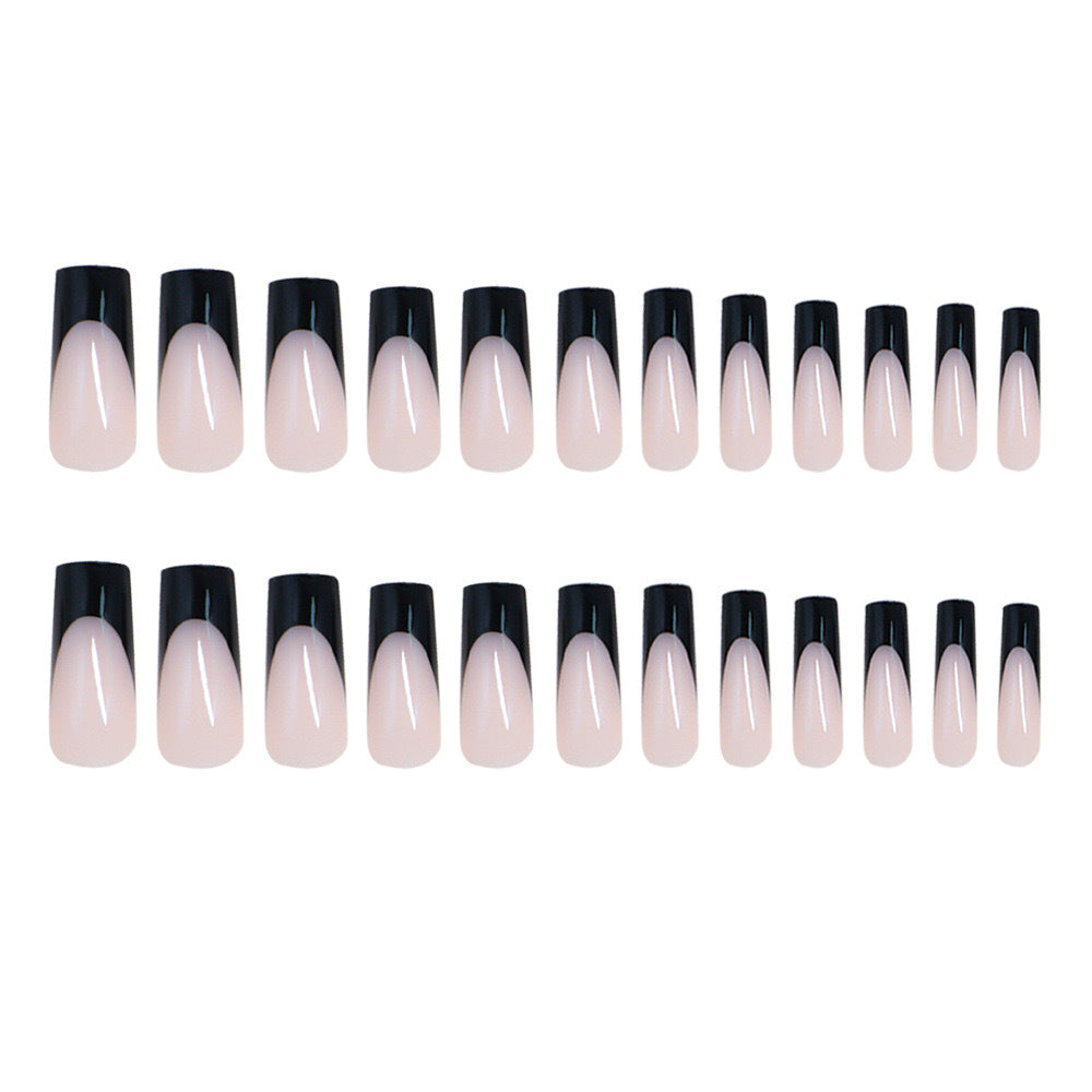 Glamorous artificial nails with modern tips and transparent accents Kalsten