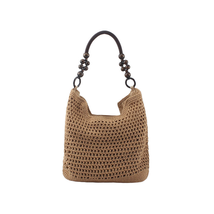 Shoulder bag with ornate wooden handles Kalsten