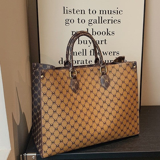 Luxe Logo-Printed Tote Handbag