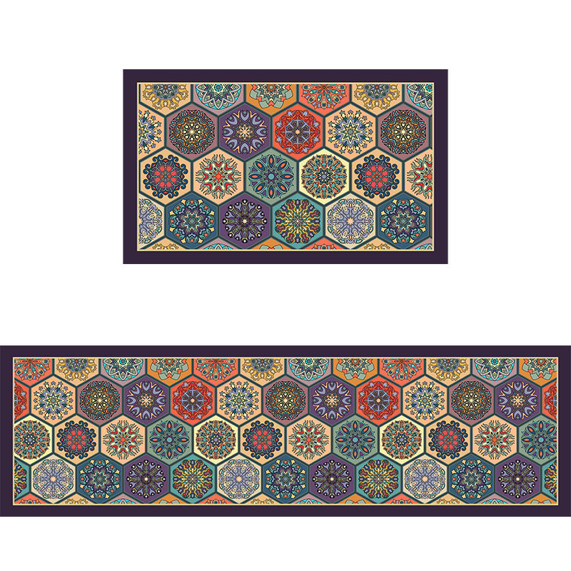 Geometric Pattern Bathroom Mat Set