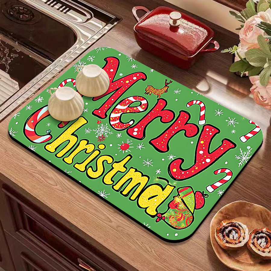 Festive Winter-Themed Kitchen Counter Mat Kalsten