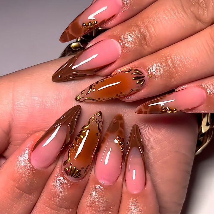 Artistic Almond-Shaped Press-On Nails Kalsten