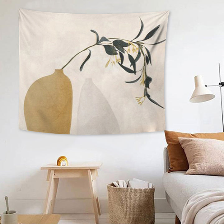Tapestry with abstract botanical print and lightweight polyester fabric Kalsten