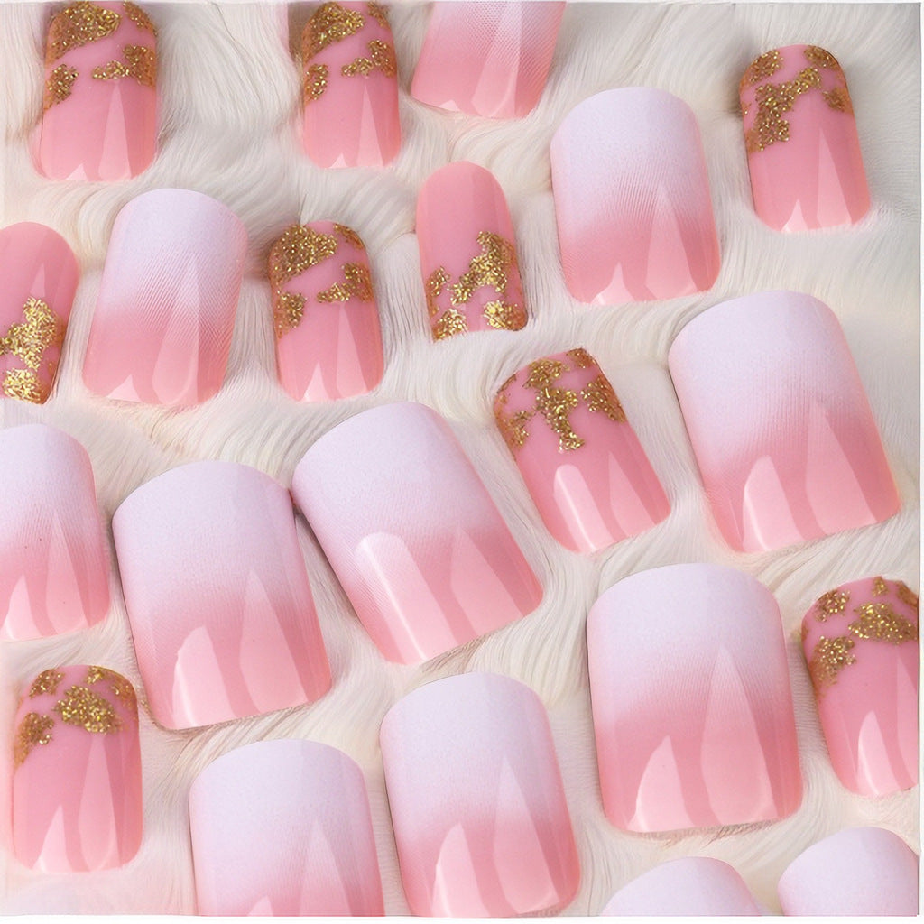 Stunning Ombre and Glitter Nail Extensions Kalsten