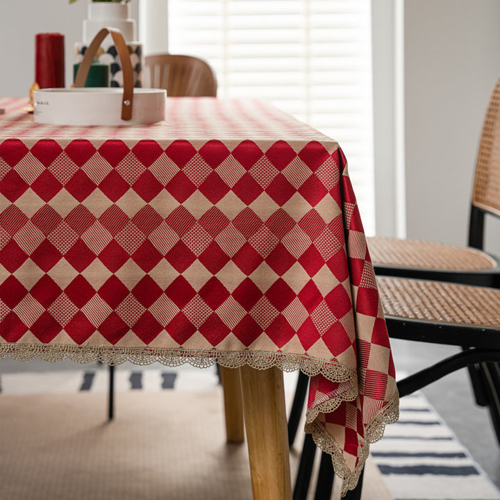 Elegant Checkered Tablecloth