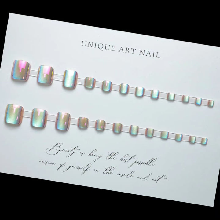 Artistic Holographic Press-On Nail Tips Kalsten