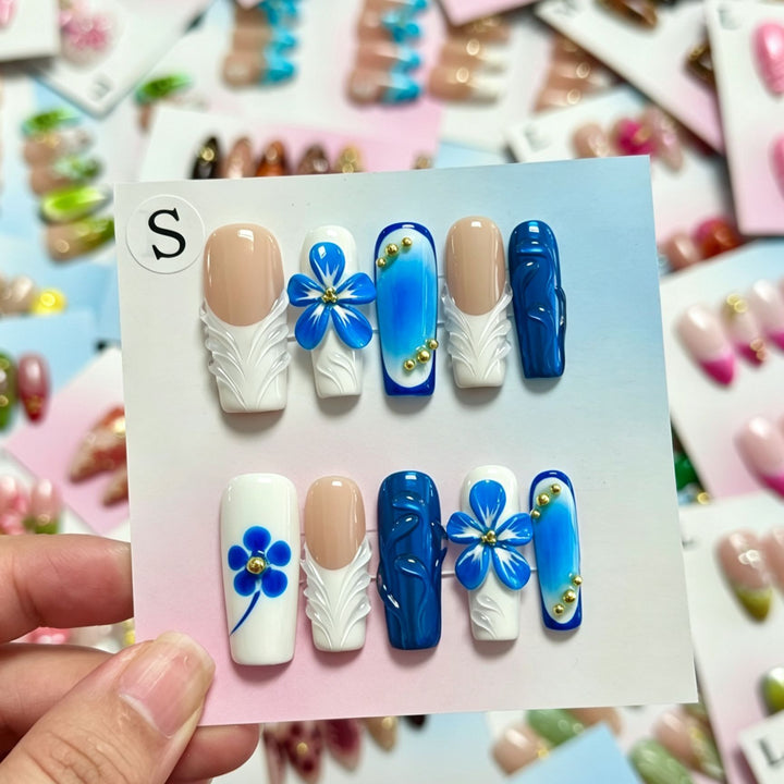 Artistic Floral Press-On Nail Set  1791774857