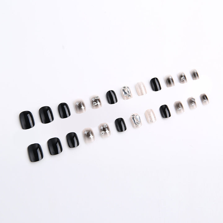 Artificial nail set with glamorous glitter and crystal decorations Kalsten