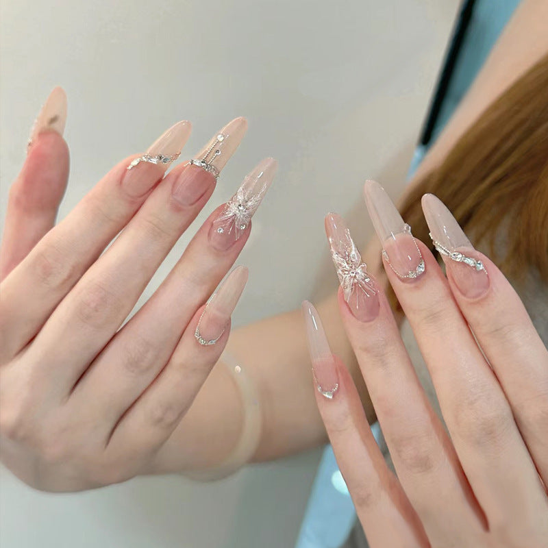 Glamorous Stiletto Press-On Nail Art Set with Elegant Gems Kalsten