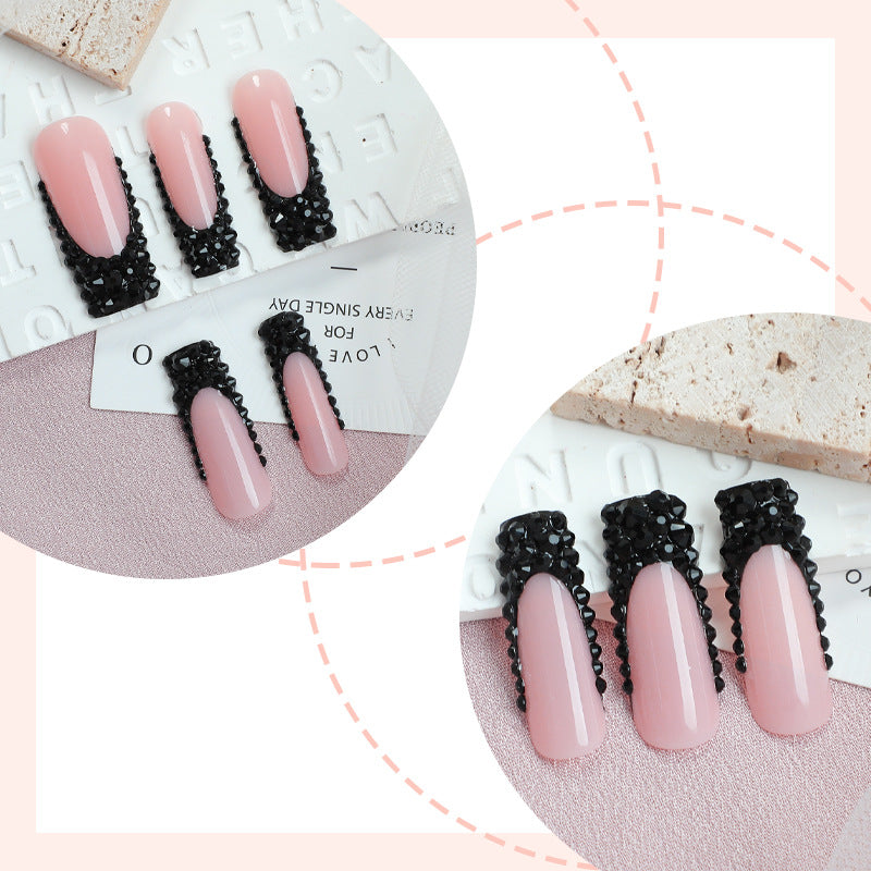 Elegant Nail Art Press-On Kit with Decorative Gem Accents Kalsten