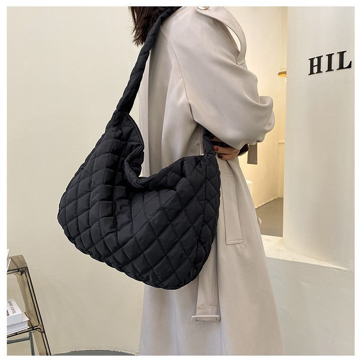Puffed Quilted Hobo Handbag