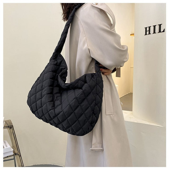 Puffed Quilted Hobo Handbag