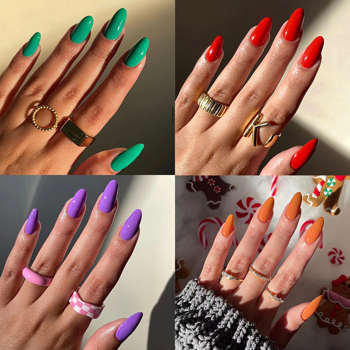 Artful nail designs with a matte finish and elegant stiletto shape Kalsten