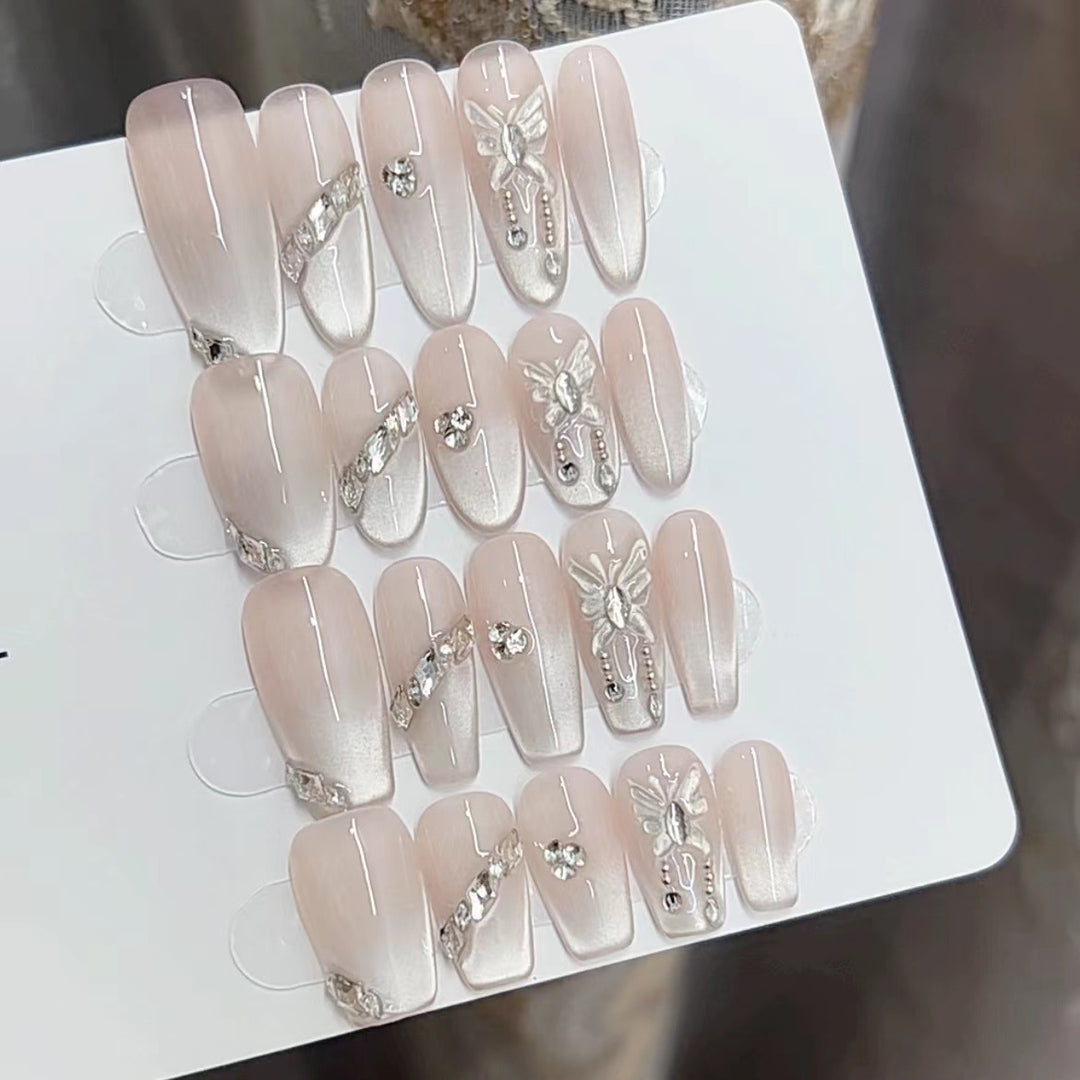 Elegant 3D Floral Decorative Press-On Nails Kalsten
