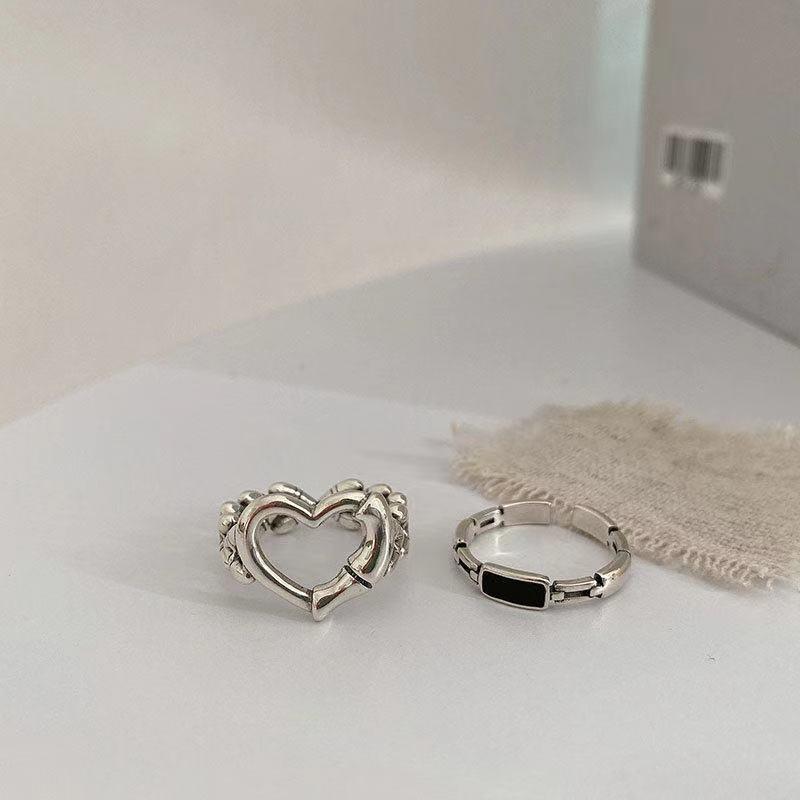 Heart-Shaped Silver Statement Ring Kalsten