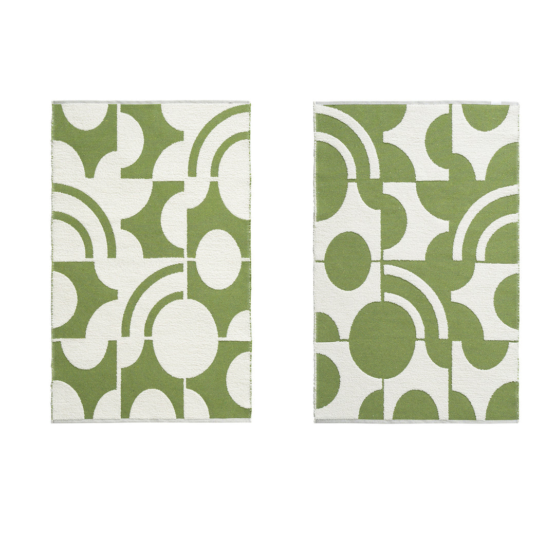 Modern runner rug with graphic checkerboard pattern and short pile structure Kalsten
