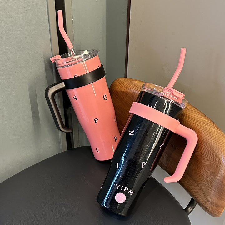 Women's insulated drinking bottle with integrated straw and ergonomic handle Kalsten