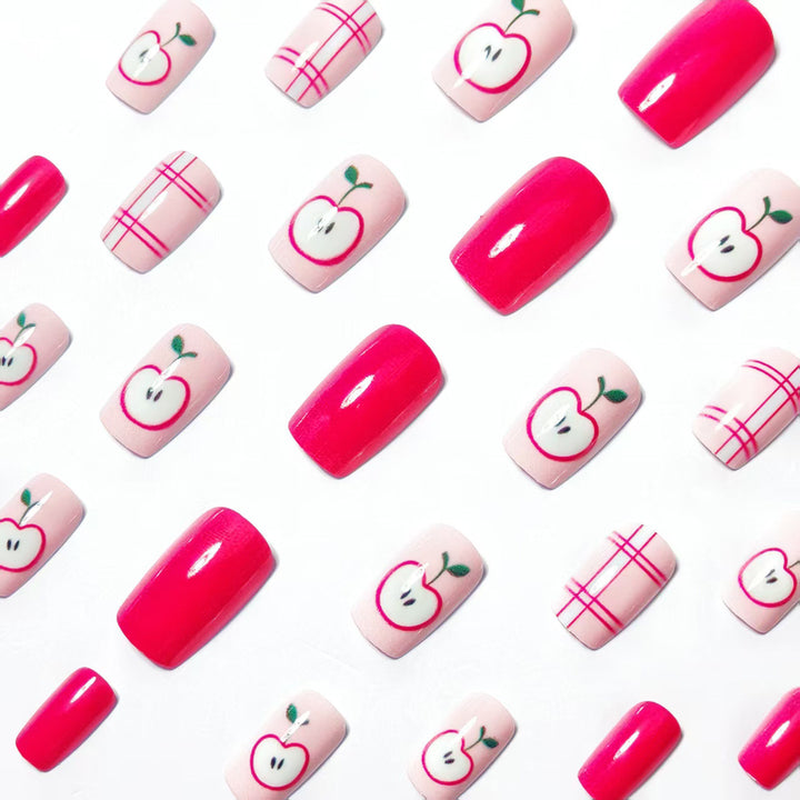 Artificial nails with fruity apple design Kalsten
