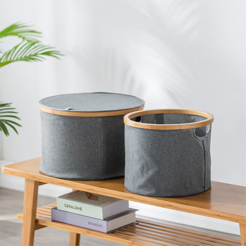 Storage basket with sturdy bamboo lid Kalsten