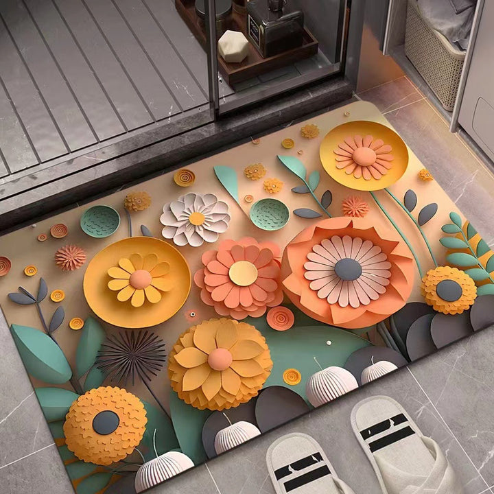 Flower Pattern Soft Indoor Mat Kalsten