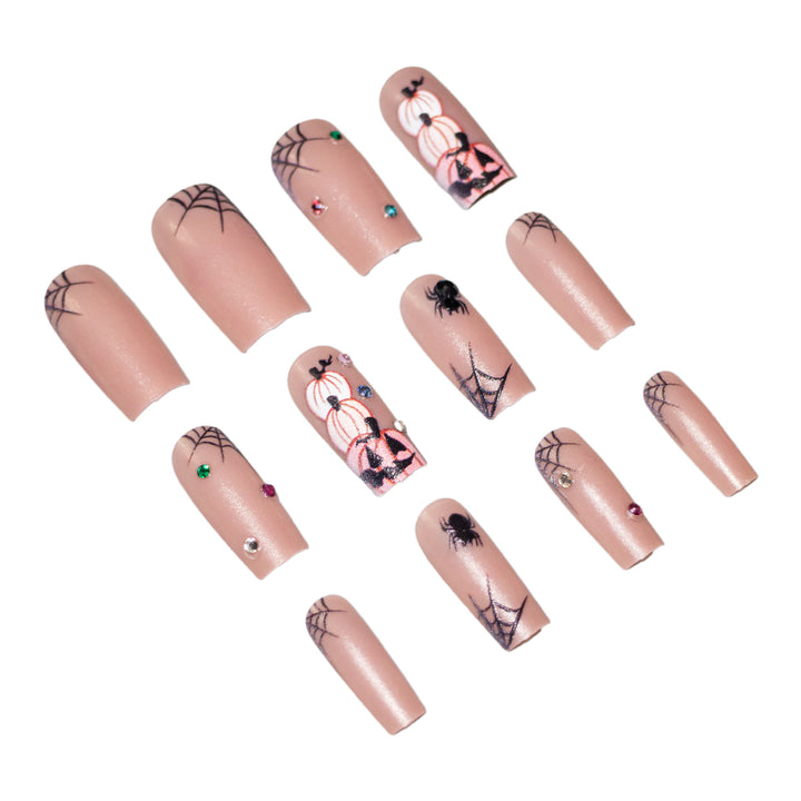 Seasonal Halloween-Inspired Acrylic Nail Art Set