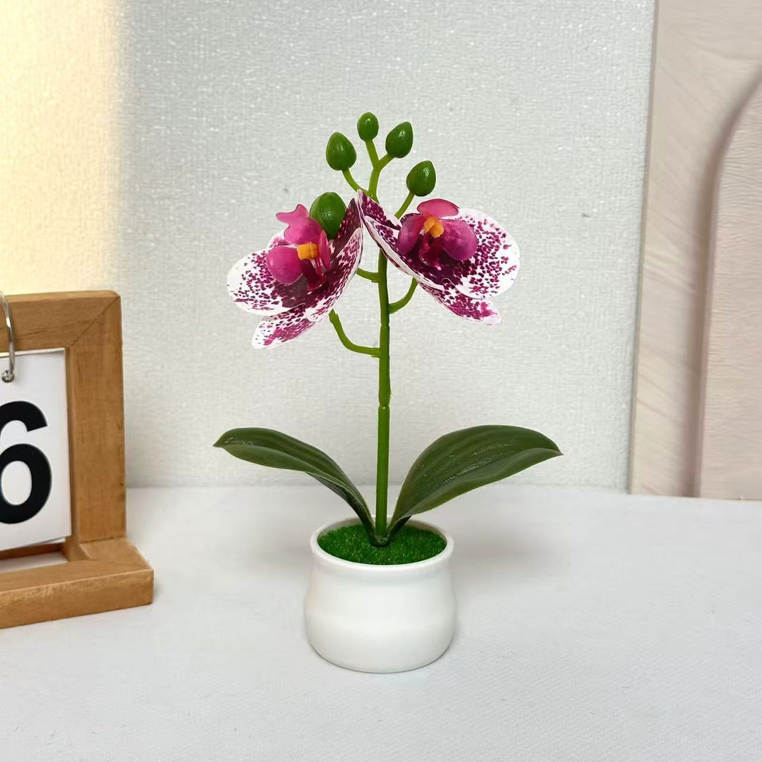 Realistic Artificial Orchid Floral Arrangement for Home Decor