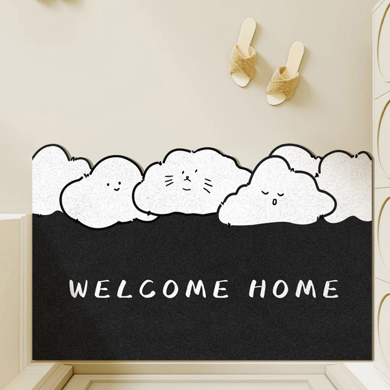 Playful Cloud-Themed Bath Mat