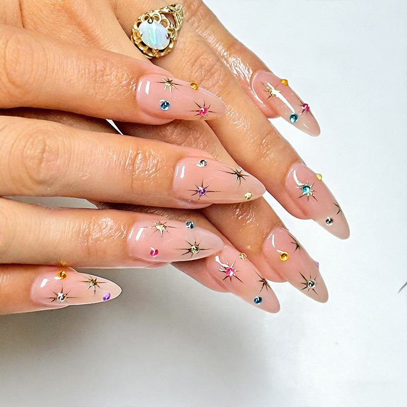 Trendy Artificial Nails with Star Motif Kalsten