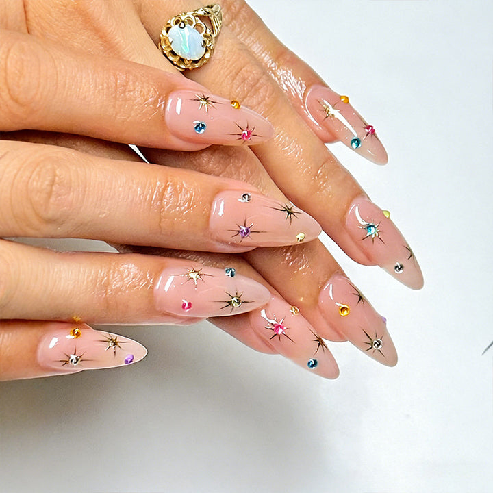 Trendy Artificial Nails with Star Motif Kalsten