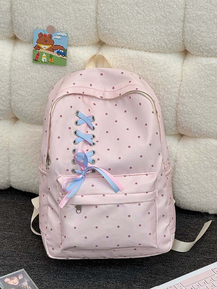 Playful Polka Dot Casual Backpack Kalsten