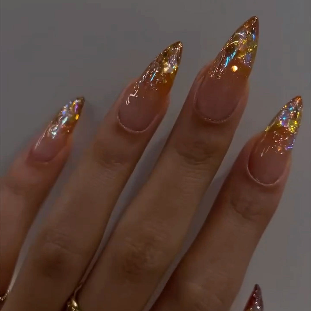 Glamorous Stiletto Nails with Sparkling Glitter Kalsten
