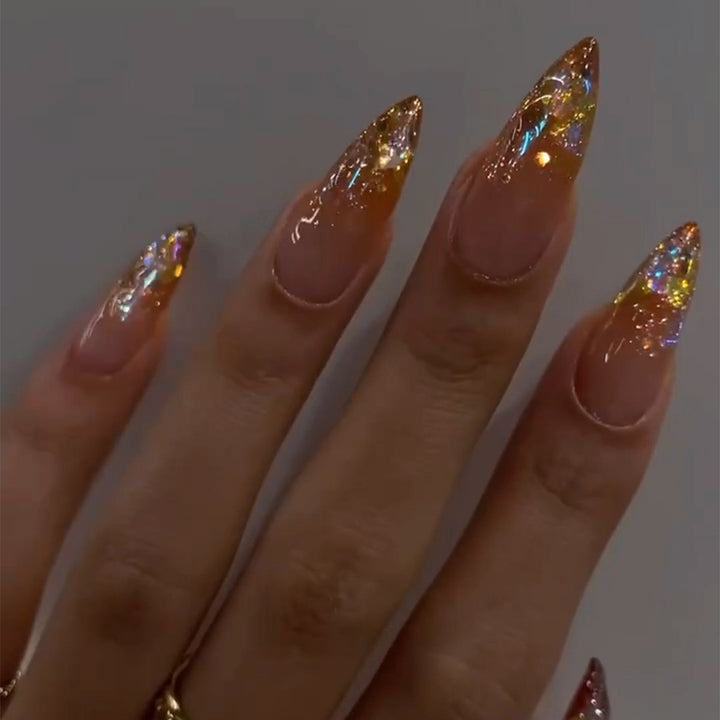 Glamorous Stiletto Nails with Sparkling Glitter Kalsten