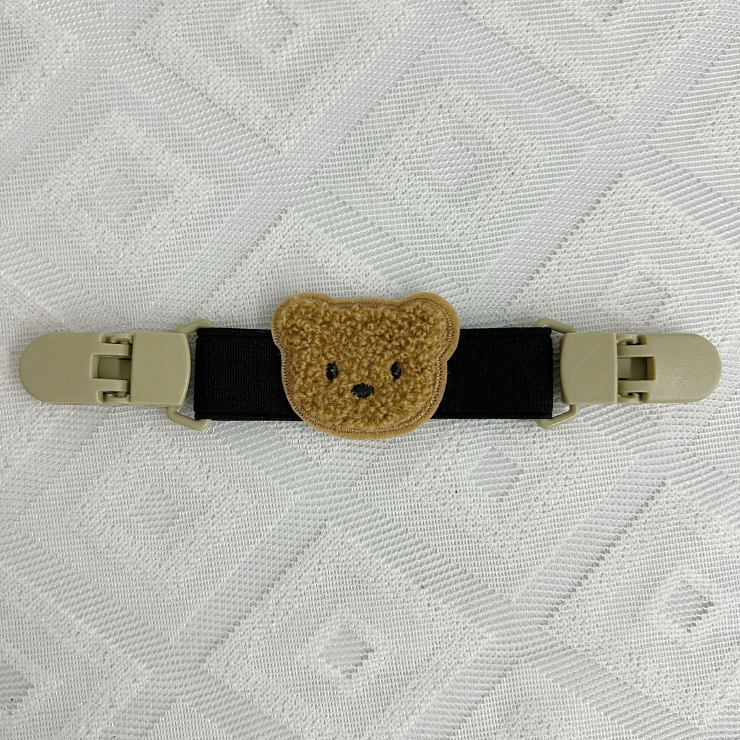 Plush Teddy Pacifier Clip with Safety Buckle and Elastic Strap