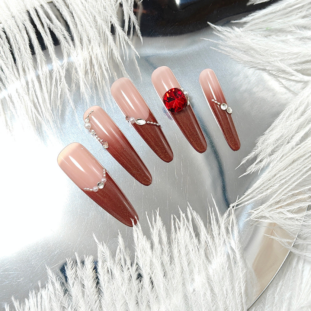 Artificial nails with glamorous rhinestone decorations Kalsten