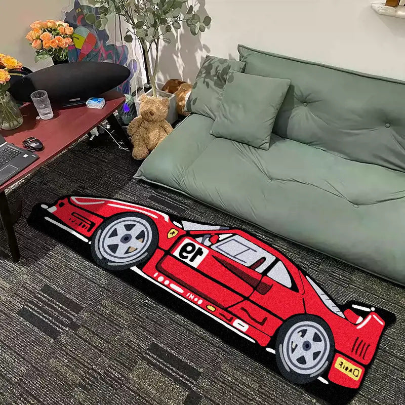 Sports Car-Themed Area Rug
