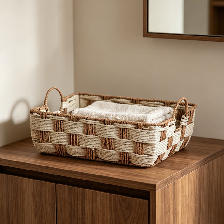 Storage basket made of woven material Kalsten